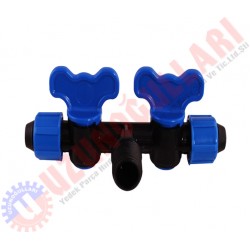 DAMLAMA BORUSU MİNİ 17X ½''X17 Çiftli Mini Vana (Layt Flat ve Polynet Çıkış Vanası)