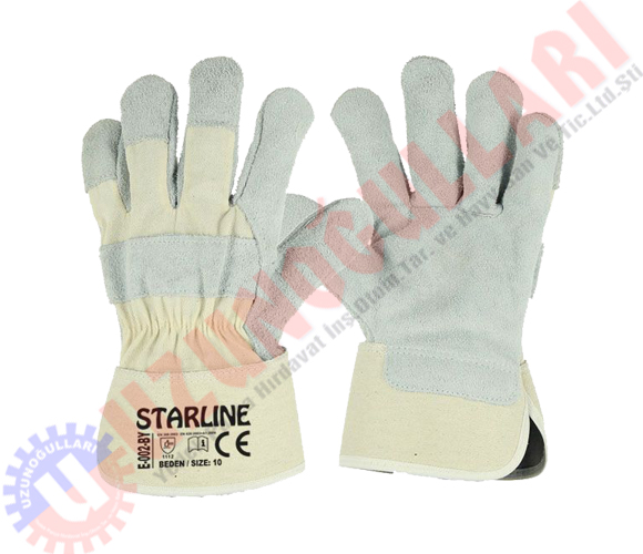 Eldiven Deri E-002 Gri Bej