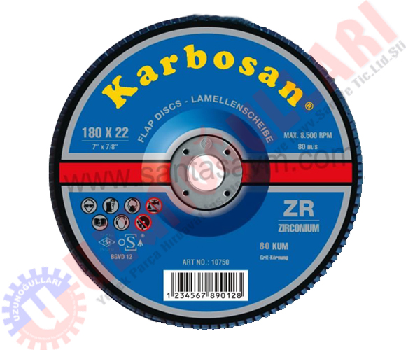 Karbosan Flap Disk Zirkon 180mm 80 Kum