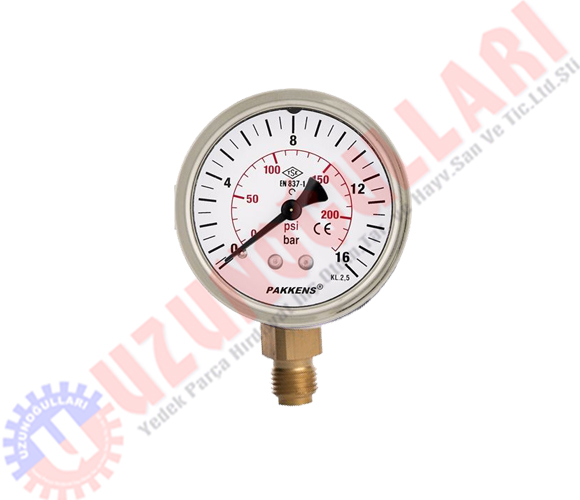 Manometre 63mm 16 Bar alttan çıkışlı 1/4